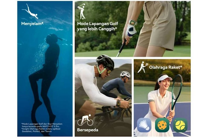 Fitness mode: Menyediakan ratusan mode olahraga