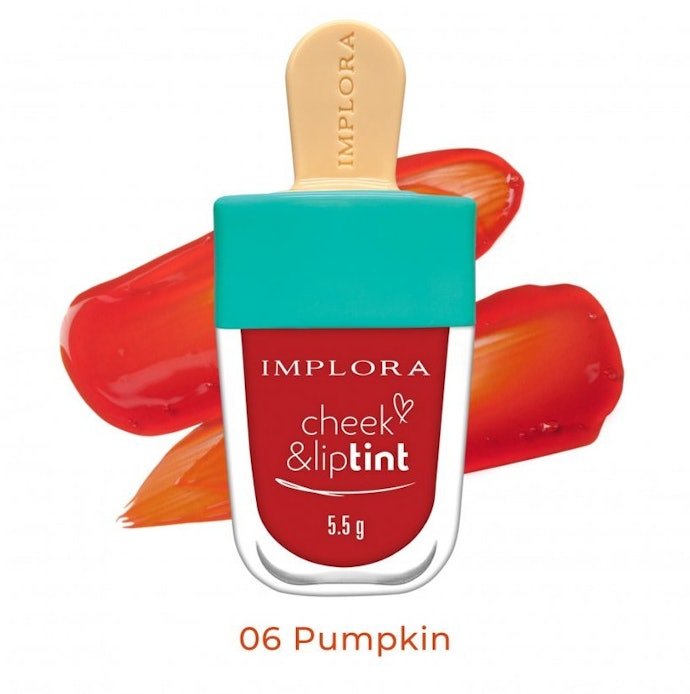 Lip tint Implora dengan warna basic soft pink atau coral, sempurna bagi pemilik kulit putih