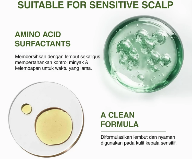 Kulit kepala sensitif: Shampo yang formulanya lebih lembut, seperti berbahan amino acid