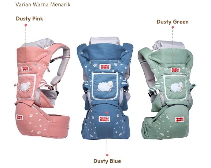 Pilih gendongan hipseat dengan warna terang agar tidak terlalu panas