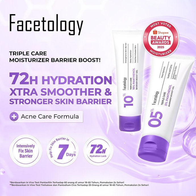 Cek moisturizer dengan kombinasi humektan, emolien, dan oklusif jika kulit sangat kering atau skin barrier-nya terganggu