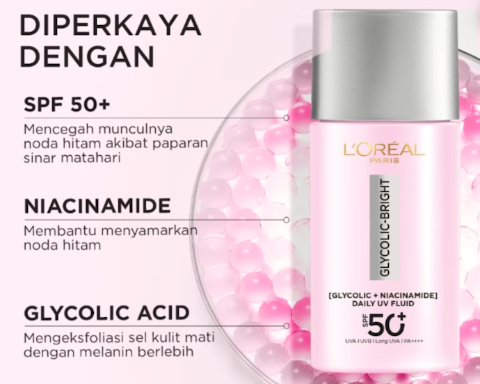 Kulit kusam dan flek hitam: Pertimbangkan sunscreen dengan brightening agent seperti niacinamide