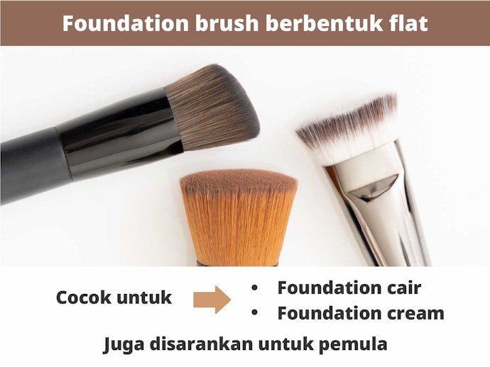 Kuas flat, direkomendasikan untuk pemula