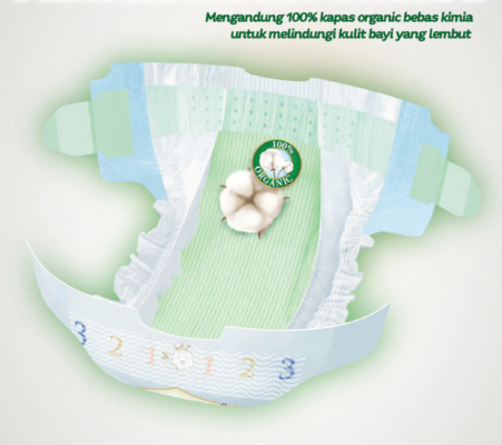 Utamakan material organic cotton atau non woven yang tidak menyebabkan iritasi