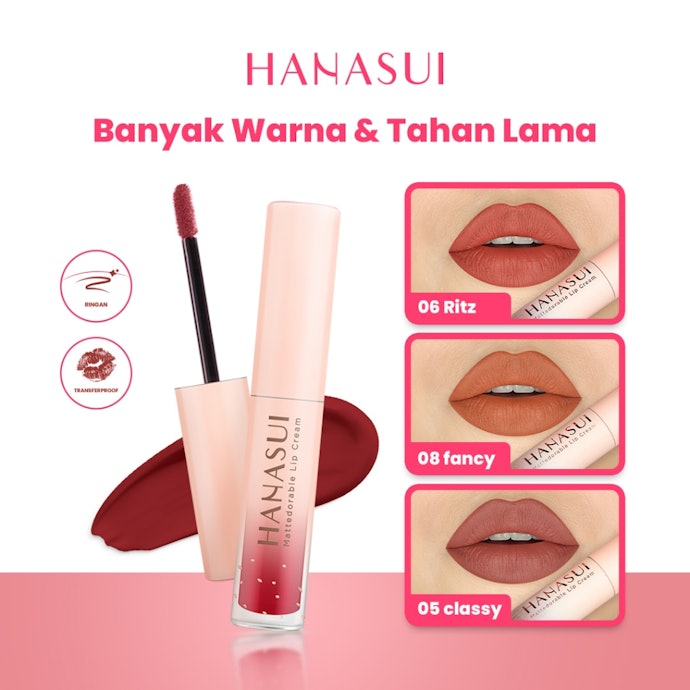Hanasui: Formula seri lipstik matte-nya tidak membuat bibir kering