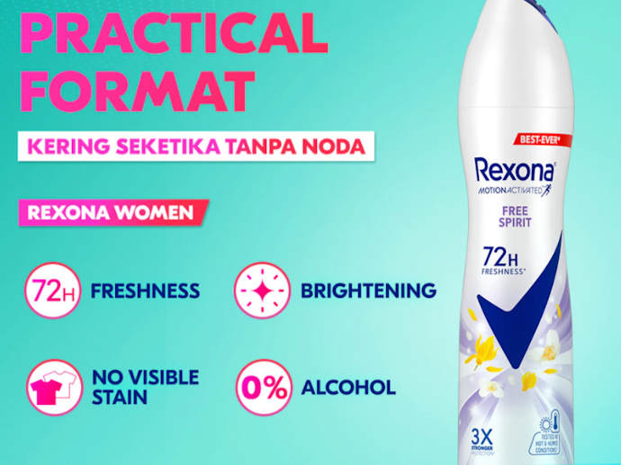 Jika ingin yang lebih praktis, pertimbangkan deodorant spray