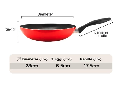Bagi Anda yang perlu memasak dalam jumlah besar (lebih dari 5 orang), dapatkan wajan teflon besar berukuran 28-32 cm