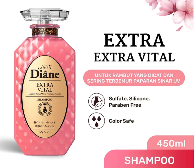 Diane Extra Moist & Shine serta Extra Vital: Menghidrasi dan memberi kilau pada rambut kering dan kusam