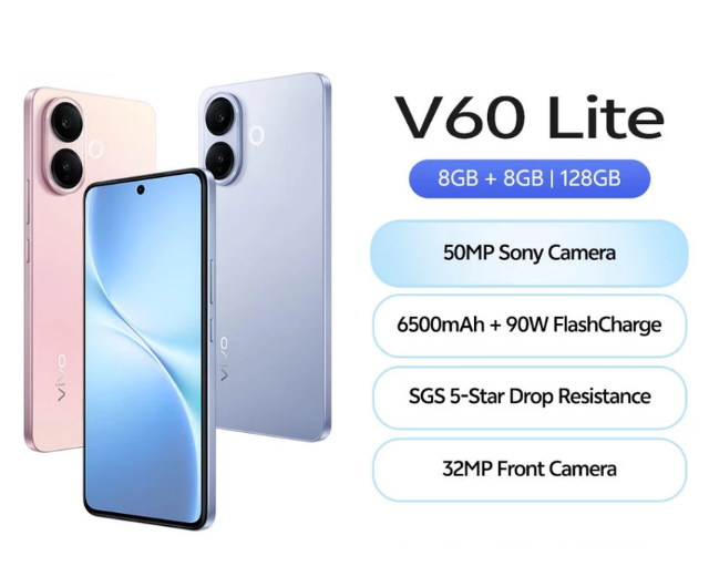 vivo V60 Lite: Stylish dengan desain tipis dan ringan