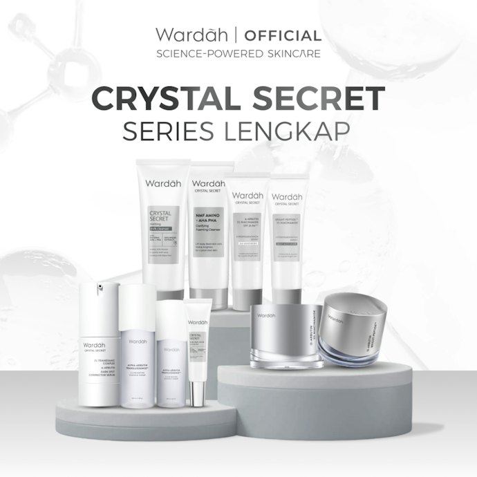 Jika flek hitam dan pigmentasi menjadi concern utama, pilih Crystal Secret dengan alpha arbutin