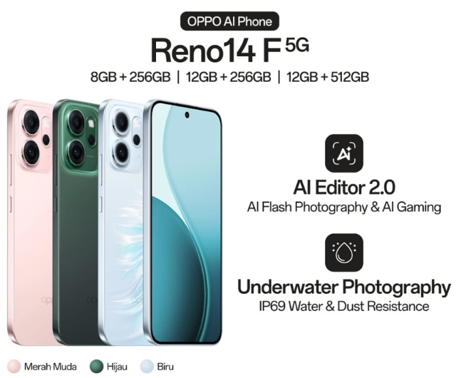 OPPO Reno14 F 5G: Bodi stylish untuk menunjang penampilan meski di tempat ekstrem
