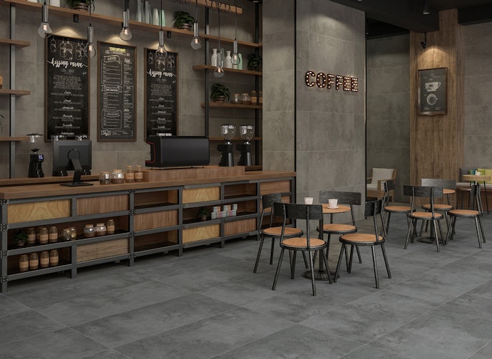 Motif batu atau warna tua seperti abu-abu: Cocok untuk gaya industrial