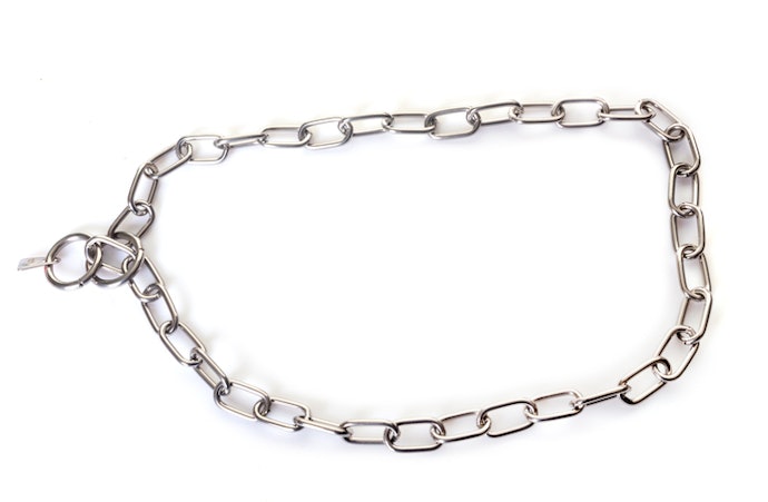 Tipe choke chain, kalung untuk mendisiplinkan anjing