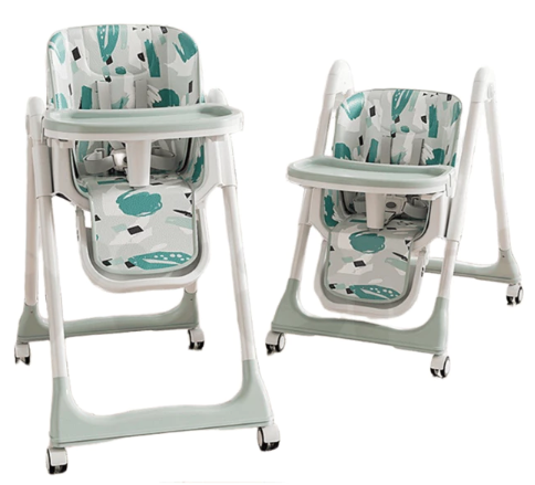 Roda (wheels): Membantu proses pemindahan kursi makan bayi