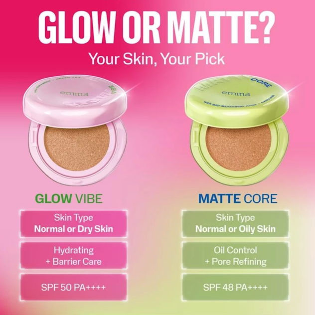 Jika mencari cushion untuk kulit sensitif dan kering, pertimbangkan hasil akhir radiant, dewy, atau glowing
