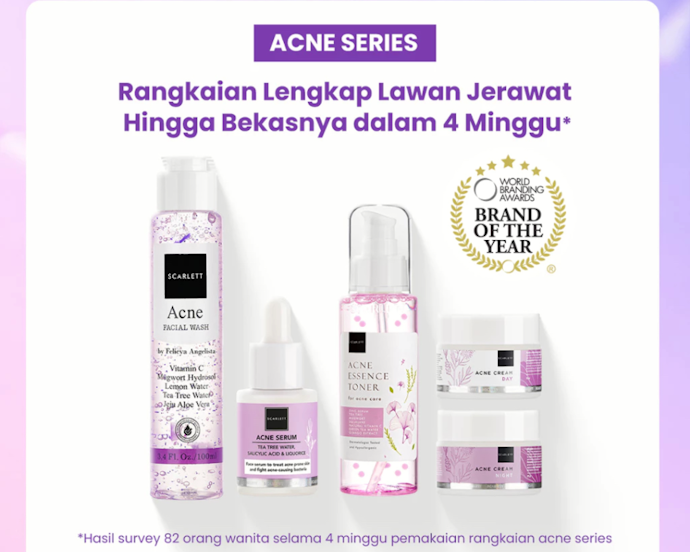 Untuk kulit yang berjerawat, gunakan rangkaian produk dari Acne Care Series