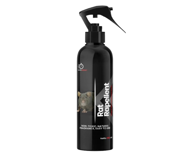 Semprotan (spray), praktis digunakan dan ampuh karena mengeluarkan aroma yang tidak disukai tikus