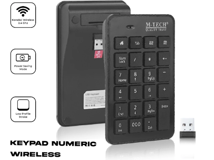 Jika Anda sering berpindah tempat atau ingin setup lebih sederhana, keyboard numeric wireless bisa menjadi solusi praktis