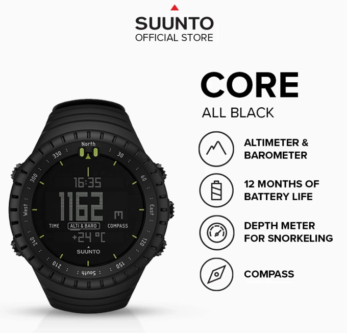 Fitur ABC (altimeter, barometer, compass) untuk memantau kondisi lingkungan yang didaki
