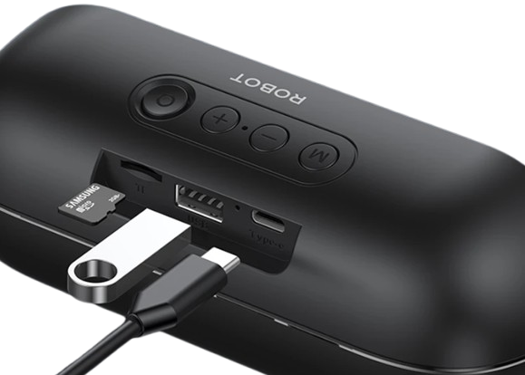 Koneksi AUX, USB, dan slot microSD juga membuat speaker lebih mudah terhubung ke berbagai perangkat