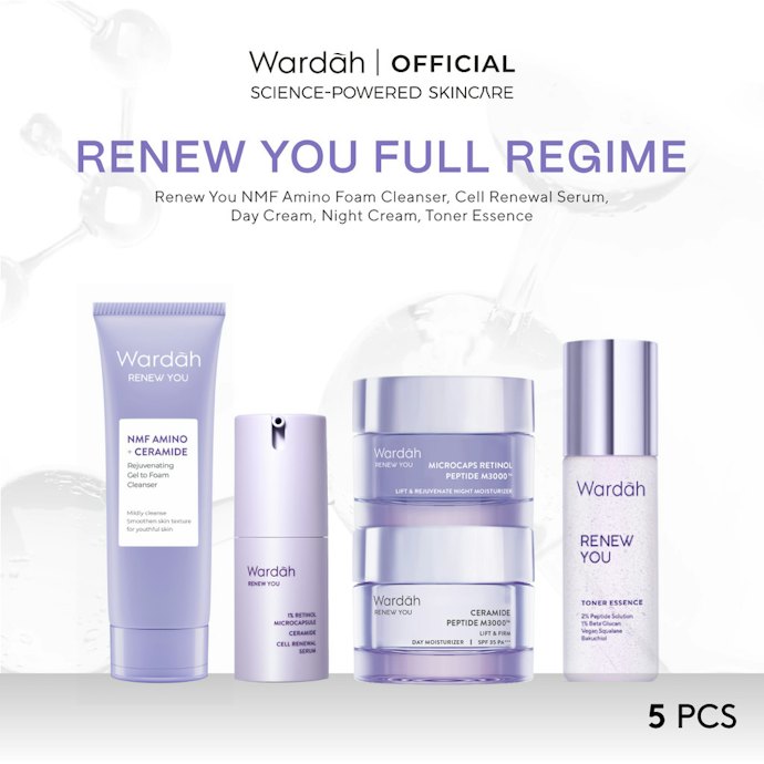 Jika garis halus masih ringan, pertimbangkan Renew You dengan retinol microcapsule dan peptide