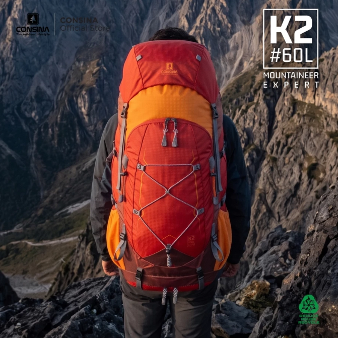 Kapasitas mulai dari 60 liter ideal untuk pendakian lebih dari 3 hari