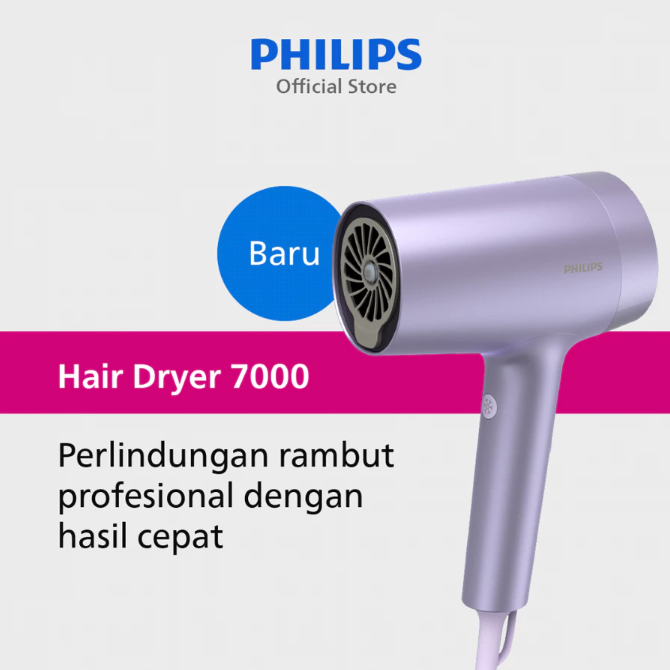 Philips: Dilengkapi teknologi ThermoShield yang menjaga suhu tetap stabil agar rambut tidak mudah overdried