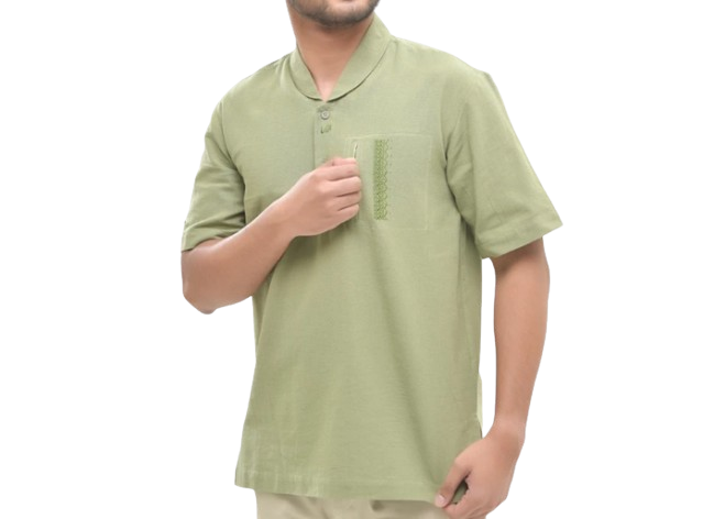 Baju koko dengan kancing setengah: Cocok untuk acara kasual