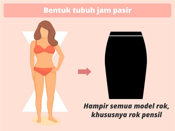 Bentuk tubuh jam pasir: Bebas memakai semua model rok