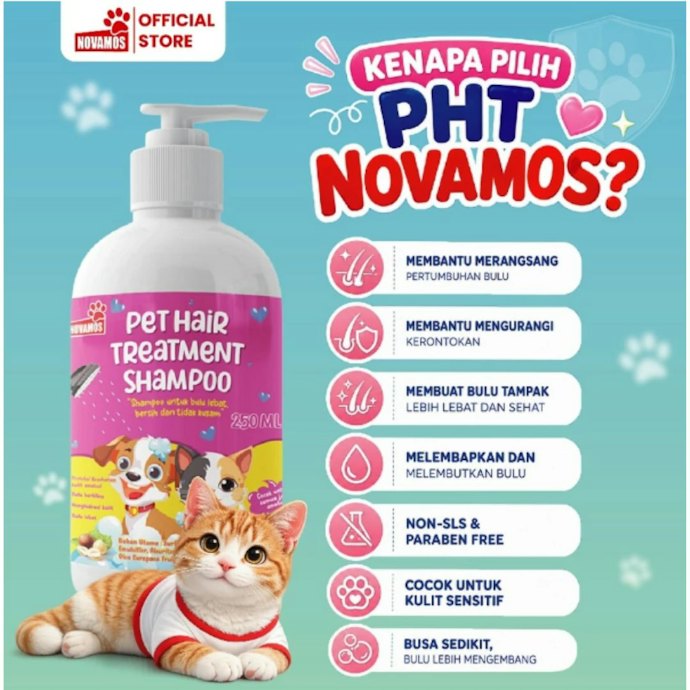 Novamos: Mengatasi rontok dan melebatkan bulu kucing