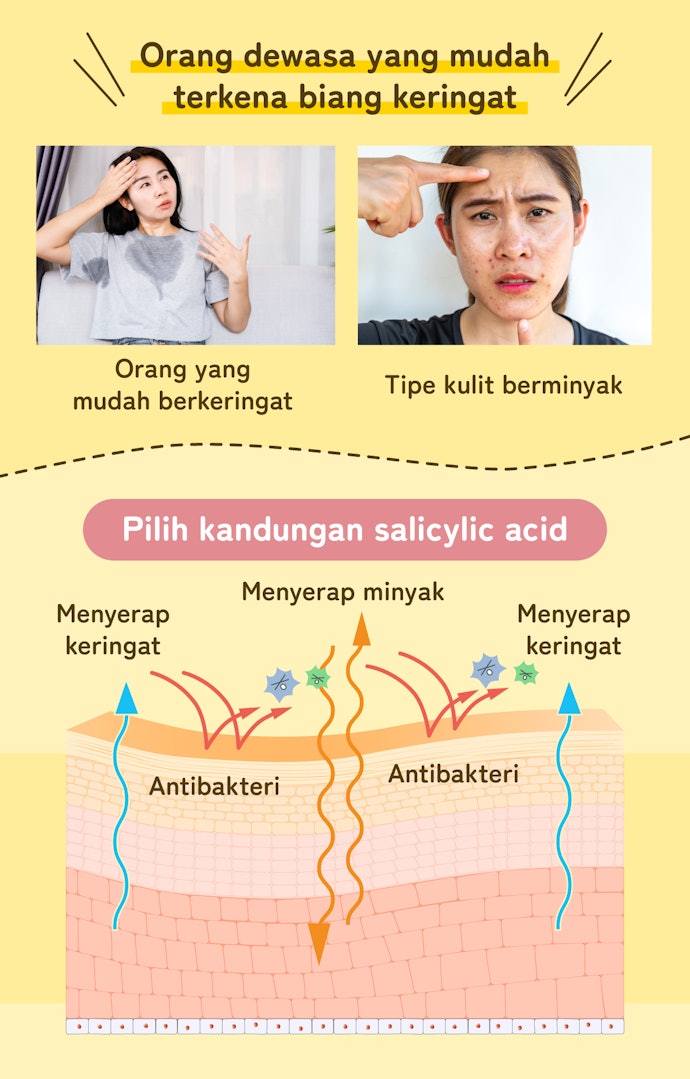 Bagi orang dewasa yang memiliki tipe kulit berminyak, pilih yang mengandung salicylic acid