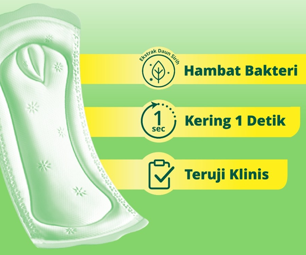 Berhati-hati pula dengan pembalut yang dilengkapi ekstrak daun sirih atau antibacterial agent