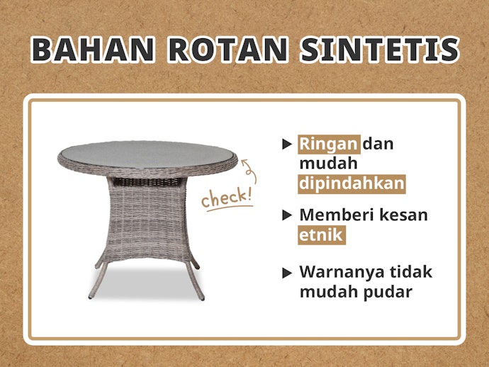 Rotan sintetis: Kuatkan kesan eksotis pada taman Anda