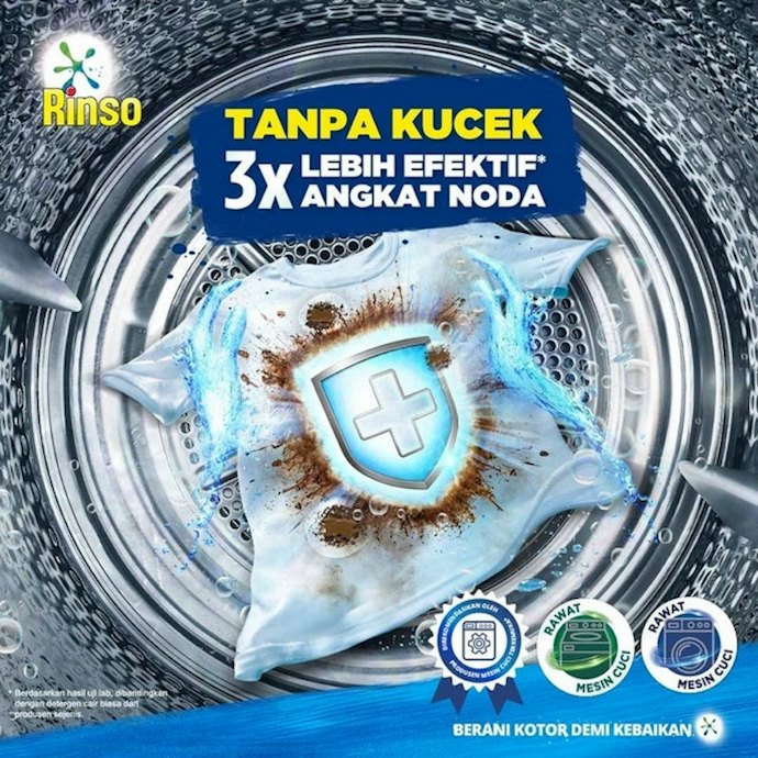 Rinso Matic Front Load, tiga kali lebih efektif mengangkat noda