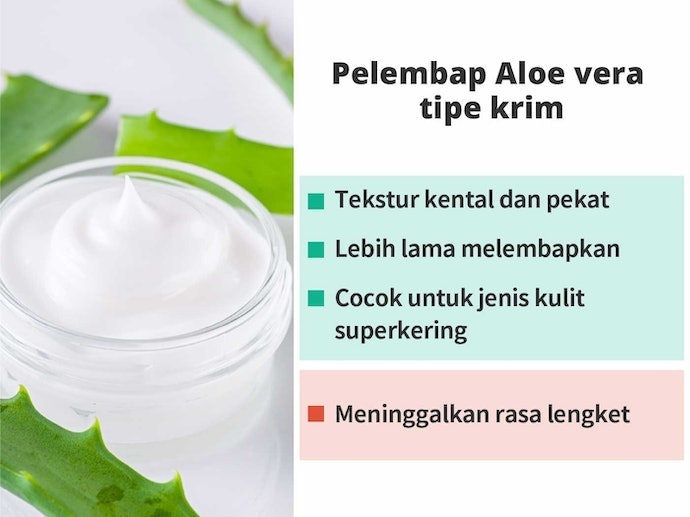 Aloe vera krim: Untuk kulit yang cenderung kering dan sensitif