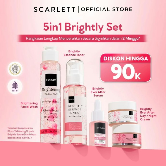 Untuk mencerahkan kulit, gunakan rangkaian produk Brightly Care Series