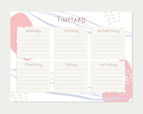 Kolom time table, buat buku agenda makin mudah digunakan