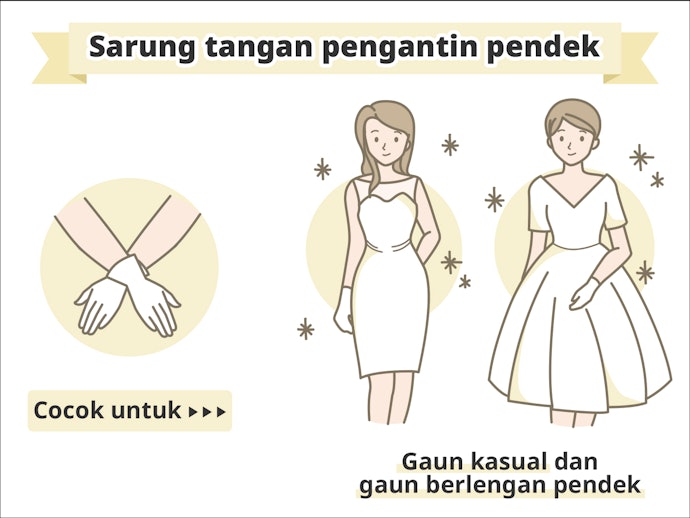 Pendek: Cocok untuk gaun modern yang lebih casual