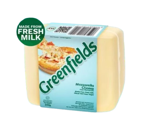 Greenfields dan Green Valley: Keju mozarella parut (shred) bisa digunakan untuk topping pizza