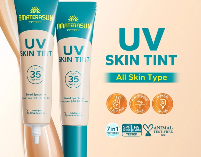 Tinted sunscreen, meminimalkan white cast dengan cara menghasilkan warna yang senada dengan kulit