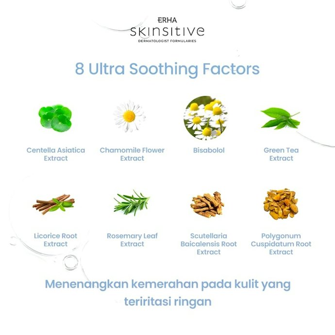 Kulit sensitif dan gatal: Cari bahan soothing agent, seperti Centella asiatica, bisabolol, hingga allantoin