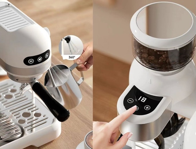 Cek instalasi lainnya seperti adanya steam wand dan built-in grinder