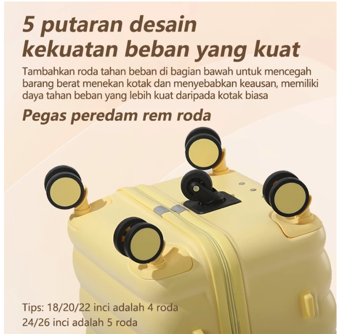 Agar koper lebih stabil saat penuh, pastikan desain roda double wheel di setiap dudukan