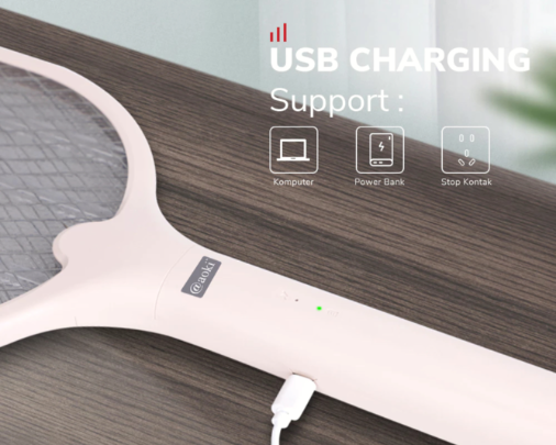 Kabel USB: Bisa diisi daya di mana saja