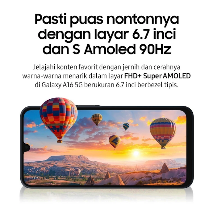 Ukuran layar 6,7–6,8 inci dan resolusi FHD: Tampilan besar dengan detail yang tajam