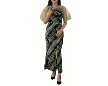 Maxi dress elegan: Elaina Collection memadukannya dengan brokat atau tile, cocok untuk kondangan