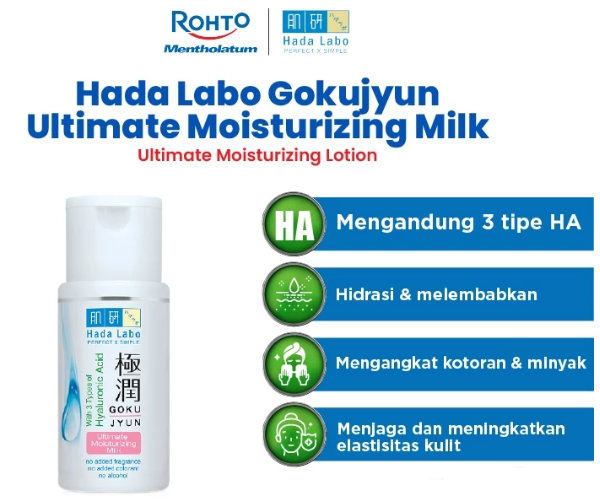 Gokujyun Ultimate Moisturizing Milk: Menyegarkan, menutrisi, dan mengenyalkan kulit kering dan sensitif