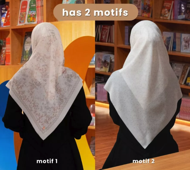 Dafanya: Hijab bermotif bunga dengan warna pastel yang tidak terlalu ramai