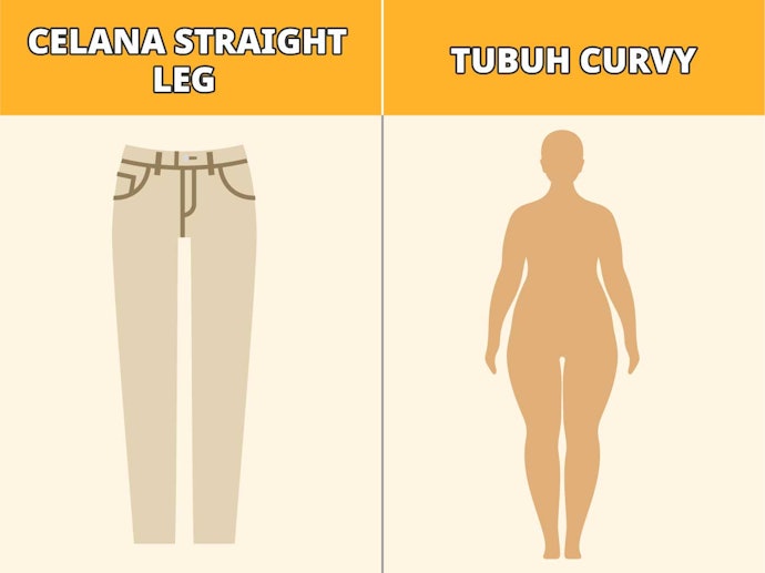 Straight leg, potongan lurus yang dapat menyamarkan lekuk tubuh