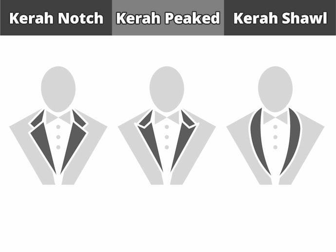Bentuk kerah: Ada kerah notch yang klasik dan kerah peaked yang formal